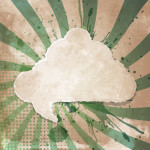 Torn paper speech bubble